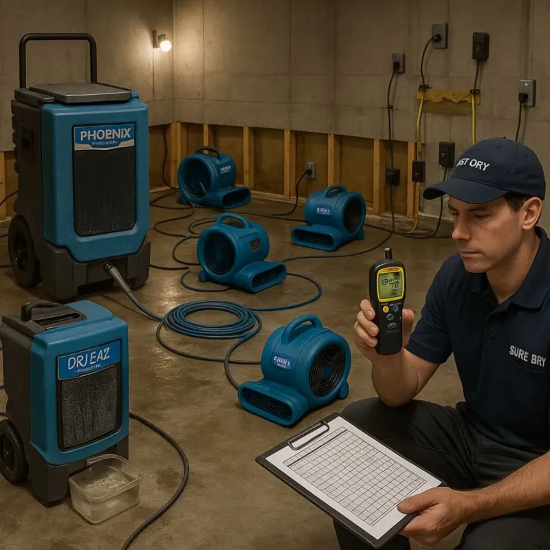 Structural Drying and Dehumidification process in South Boston, VA